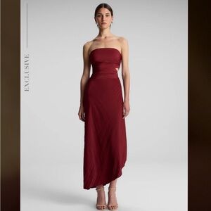 NWT A.L.C. Strapless formal deep red maxi / midi dress size 6